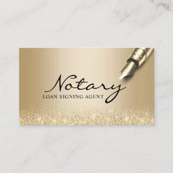 mobile notary loan signing agent modern gold business card