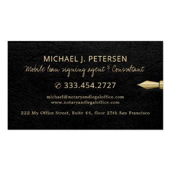 Small Mobile Notary Loan Signing Agent Notary Public Business Card Back View