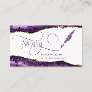mobile notary & loan signing agent teal agate  fly business card