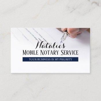 mobile notary professional loan signing agent business card