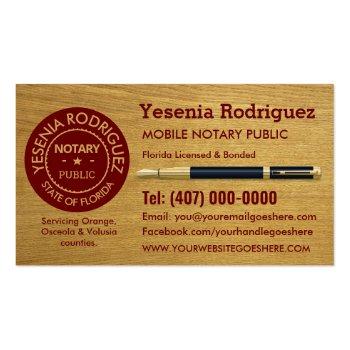 Small Mobile Notary Public Business Card Front View