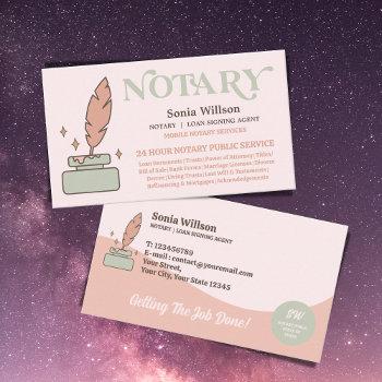 mobile notary public & loan signing agent  business card