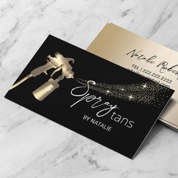 mobile spray tans black gold tanning skincare business card