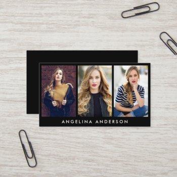 model actor 3 photo business card blk