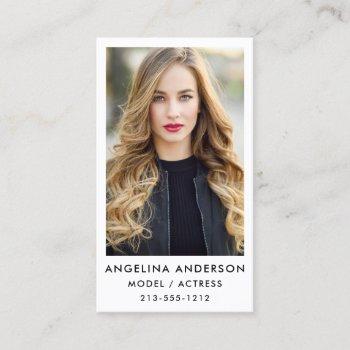 model actor professional photo business card