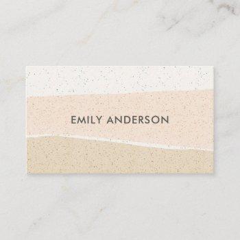 modern abstract blush pink ceramic texture waves business card