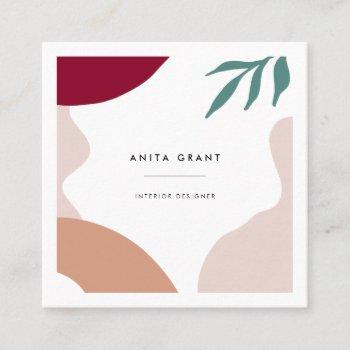 modern abstract shapes contemporary square square business card