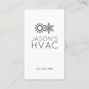 modern ac heating & cooling hvac business card