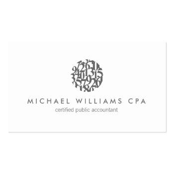 Small Modern Accountant, Accounting Gray/white Business Card Front View