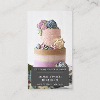 modern bakery rustic wedding cake photography business card
