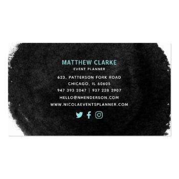 Small Modern Balloons & Gold Stars Party Event Planner Business Card Back View