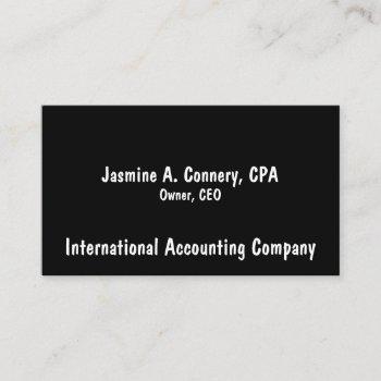 modern black and white business card