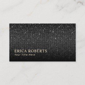 modern black glitter minimalist business card