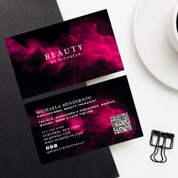 modern black & pink smoke business card