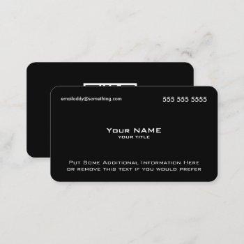 modern black qr code business card