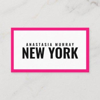 modern black white pink minimalist luxury boutique business card