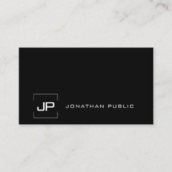 modern black white template monogram professional business card