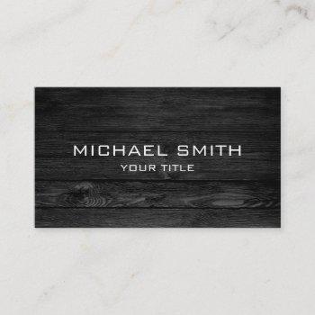 modern black wood business card