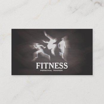 modern blackboard runner personal trainer fitness business card