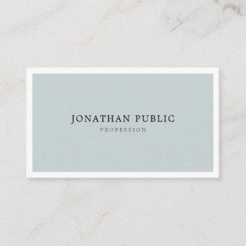 modern blue green minimalist elegant simple plain business card