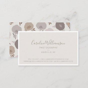 Small Modern Boho Neutrals Botanical Simple Trendy  Business Card Front View