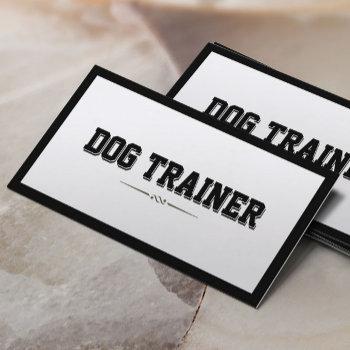 modern bold border dog training business card