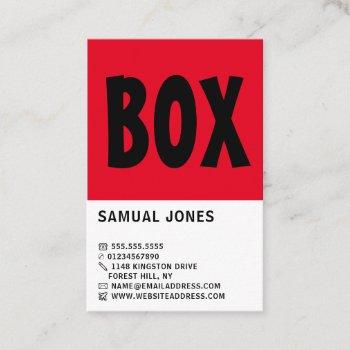 modern bold, boxer, boxing trainer business card