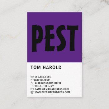modern bold, pest control business card