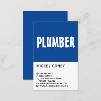 modern bold, plumber, plumbing business card