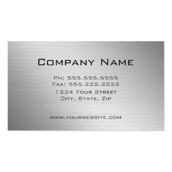 Small Modern Brushed Aluminum With Gunmetal Bands Business Card Back View