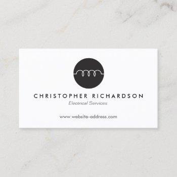 modern business card for electricians, electrical