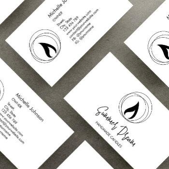 modern candle maker black and white candlemaker business card