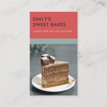 modern cheerful bright fun bakery chef photo business card