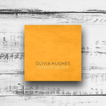 modern chic texture yellow interior design square business card