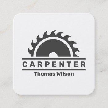 modern circular saw cover gray white square business card