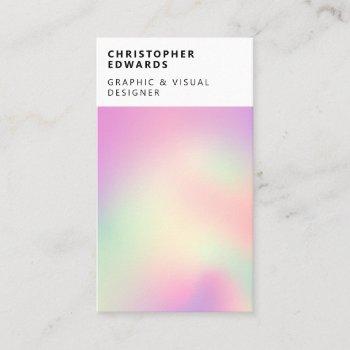 modern color holographic gradient white abstract business card