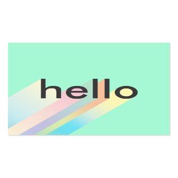 Small Modern Colorful Gradient Mint Hello Typography Square Business Card Front View