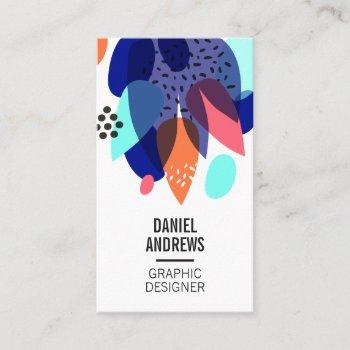 modern colorful tropical abstract shapes pattern business card