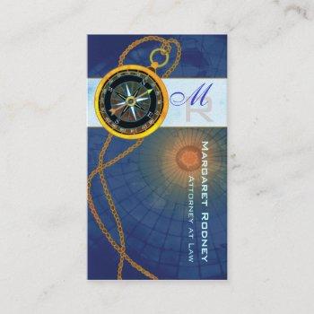 modern compass attorney law office business cards
