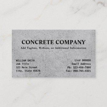 modern concrete construction company business card