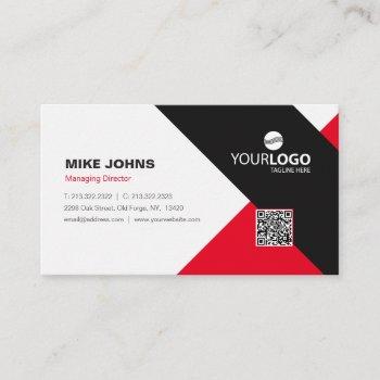modern corporate & professional red & black business card