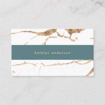 modern cracked gold white stylist professional business card