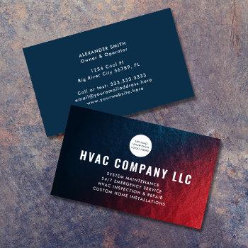 modern custom logo ac heat professional hvac business card