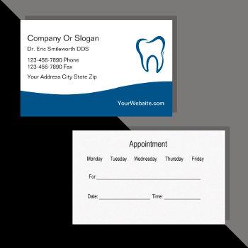 modern dentist appointment business cards