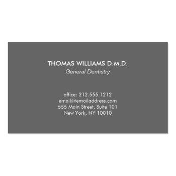 Small Modern Dentist Tooth Logo On White Business Card Back View