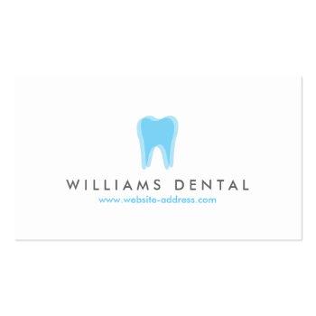 Small Modern Dentist Tooth Logo On White Business Card Front View