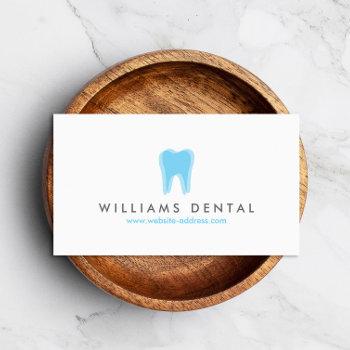 modern dentist tooth logo on white business card