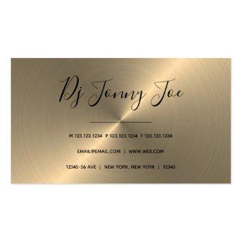 Small Modern Dj Controller 2020 - Gold Faux Business Card Back View