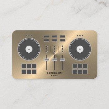 modern dj controller 2020 - gold faux business card