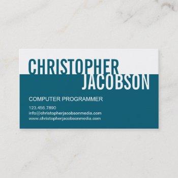 modern duotone business card - teal
